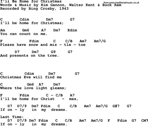 ill be home for christmas chords