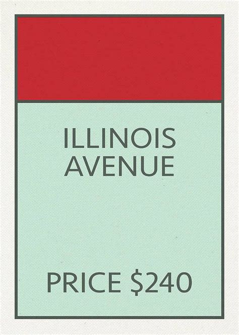 illinois avenue monopoly card