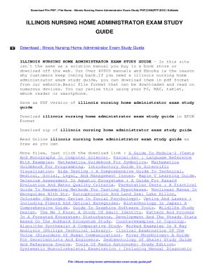 illinois nursing home administrator exam study guide PDF