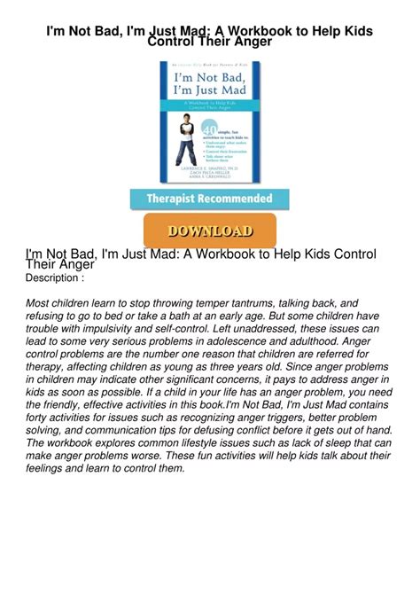 im not bad im just mad a workbook to help kids control their anger PDF