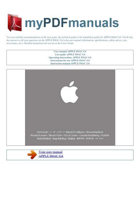 imac g4 user manual Doc