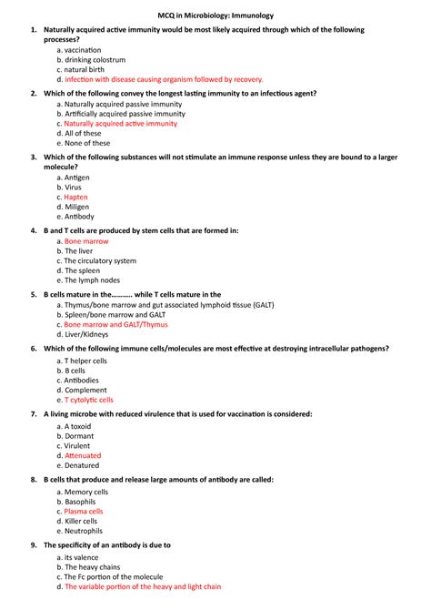 immunology mcq questions and answers Doc