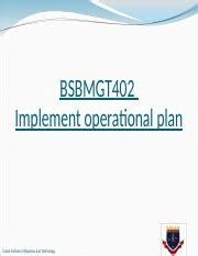 implement operational plan bsbmgt402a questions and answers PDF