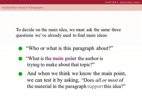implied main ideas mastery test answers PDF