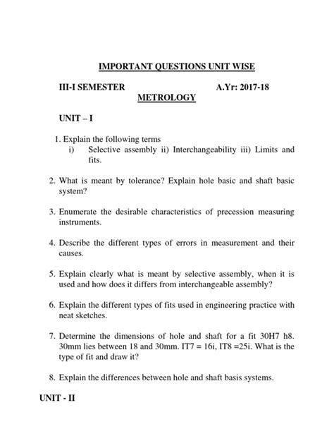 important question metrology classic reprint PDF