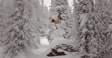 in the snow naked