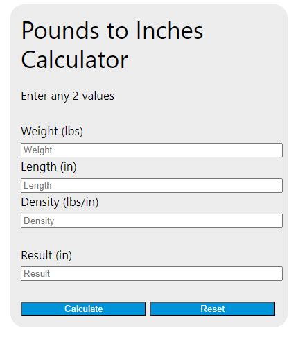 inch pounds to pounds