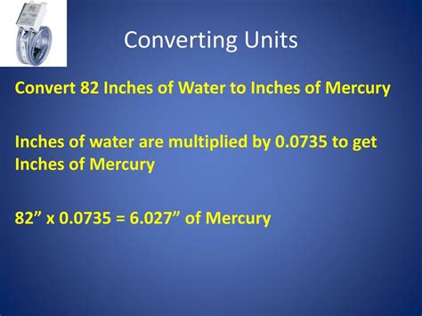 inches water to inches mercury