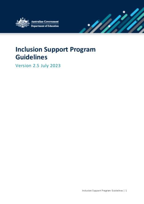 inclusion support subsidy guidelines Reader