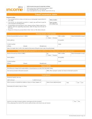 income travel insurance claim