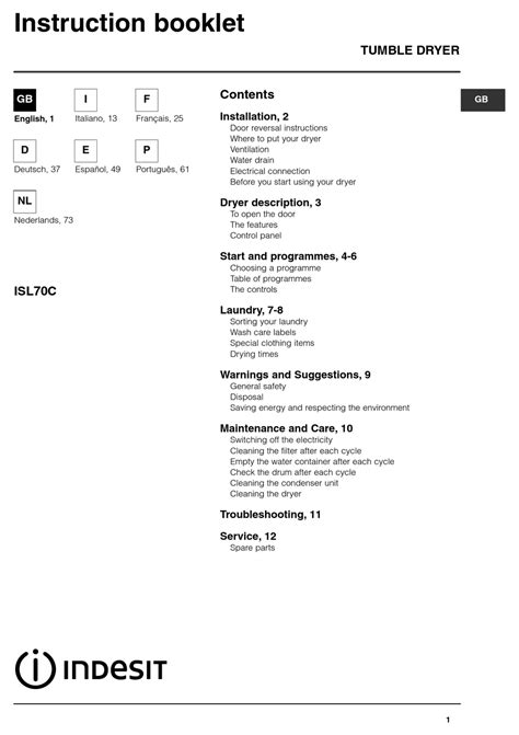 indesit isl70c user guide Reader