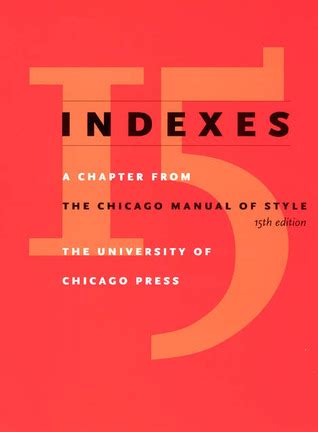 indexes a chapter from the chicago manual of style Epub