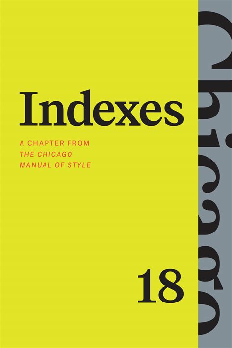 indexes a chapter from the chicago manual of style Epub