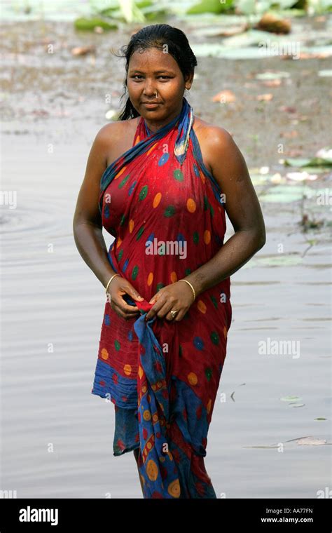 indian girl bathing