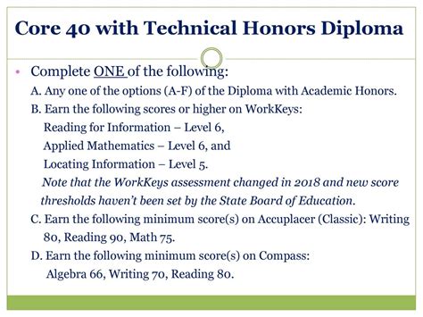 indiana technical honors diploma