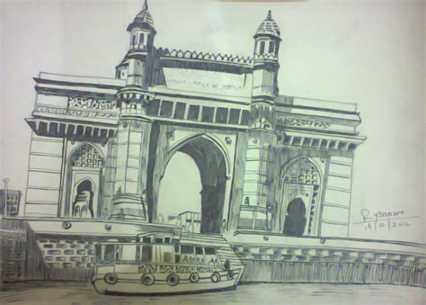 indias tourism places pencil drawings Doc