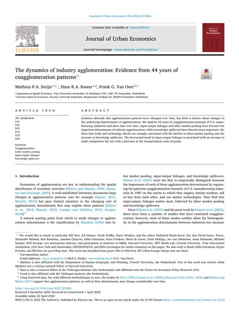 industry agglomeration evidence coagglomeration patterns Reader