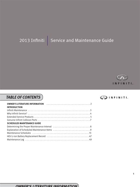 infiniti service and maintenance guide Epub