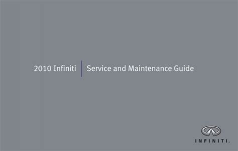 infiniti service and maintenance guide 2010 Doc