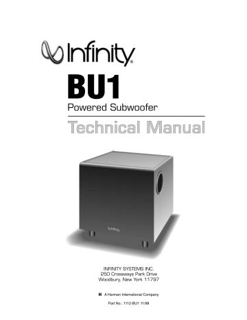infinity bu 1 manual Epub