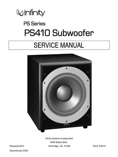 infinity ps410 subwoofers repair manual Ebook Reader