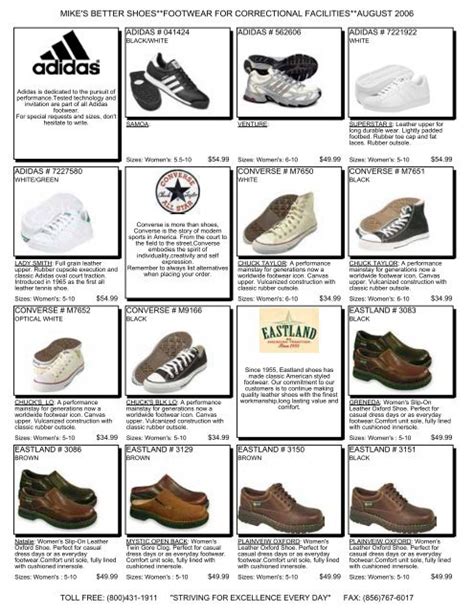Inmate Sneaker Catalog