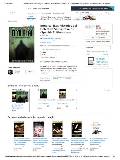 inmortal los misterios del detective saussure nº 1 Epub