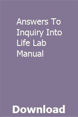 inquiry into life lab manual answers Epub