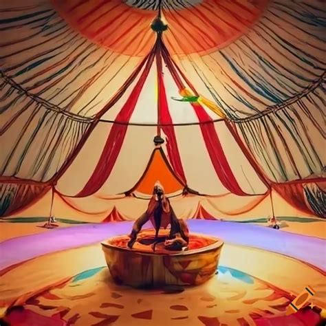 inside circus tent