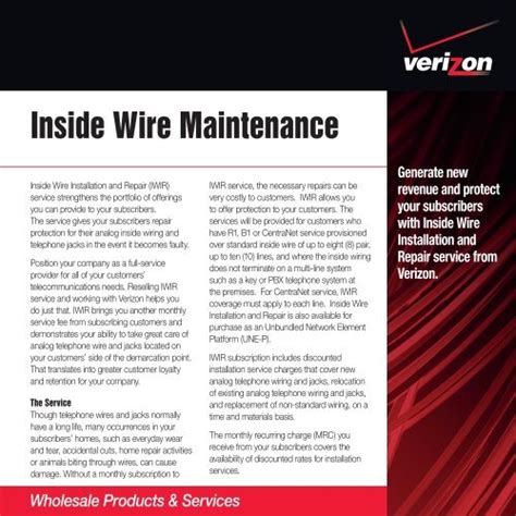 inside wire maintenance plan pdf Doc