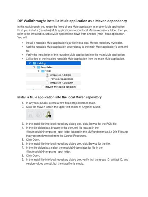 Install A Mule Application As A Dependency Walkthrough