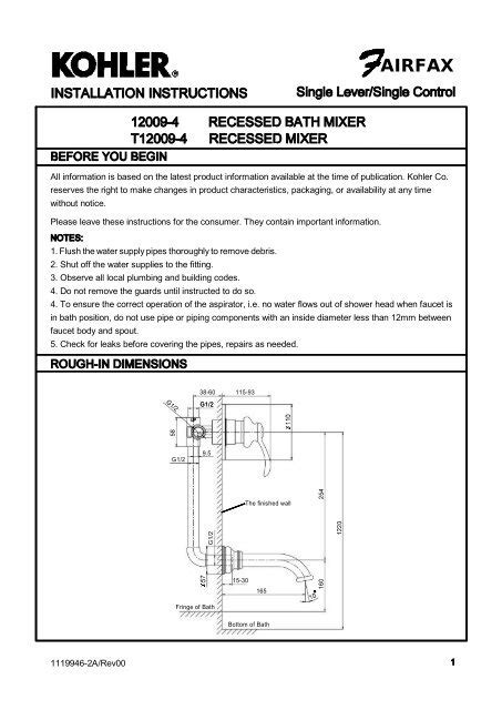 installation guide kohler Doc