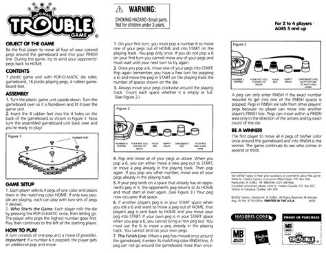 instructions for trouble board game Epub