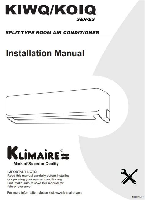 instructions manual split type room air conditioner Epub