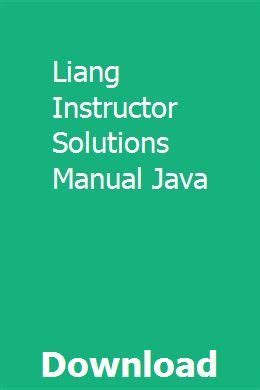 instructor solutions manual liang PDF