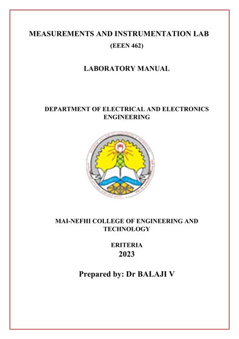 instrumentation measurement lab manual pdf Reader