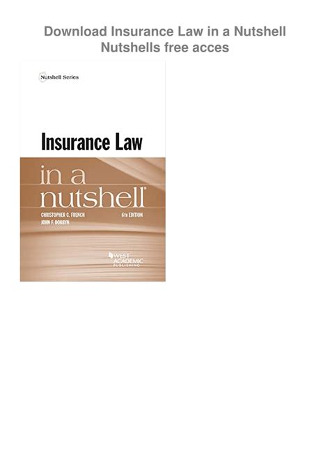 insurance law in a nutshell Epub