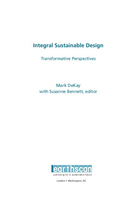 integral sustainable design transformative perspectives Epub