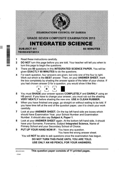 integrated science past paper 2013 Doc