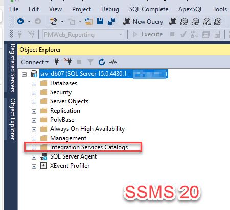 Integration Services Catalog Not Visible In Ssms