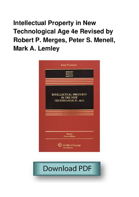 intellectual property in new technological age 4e revised Epub