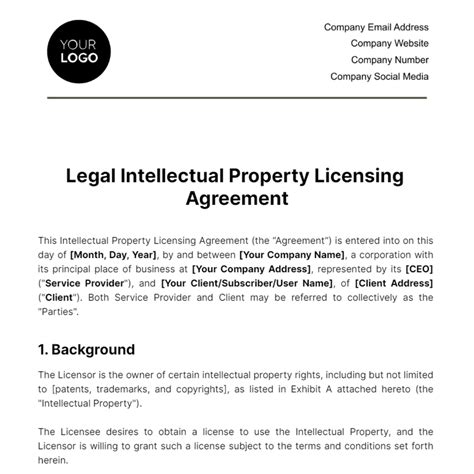 intellectual property licensing intellectual property licensing Doc