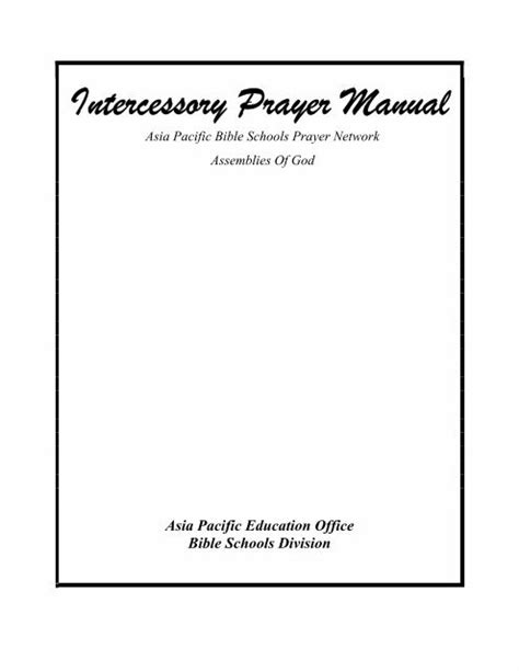 intercessory prayer ministry training manuals Epub