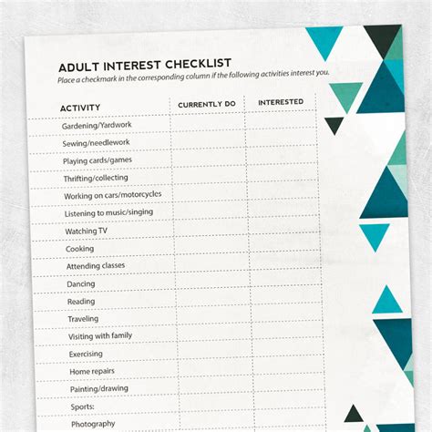interest checklist occupational therapy PDF
