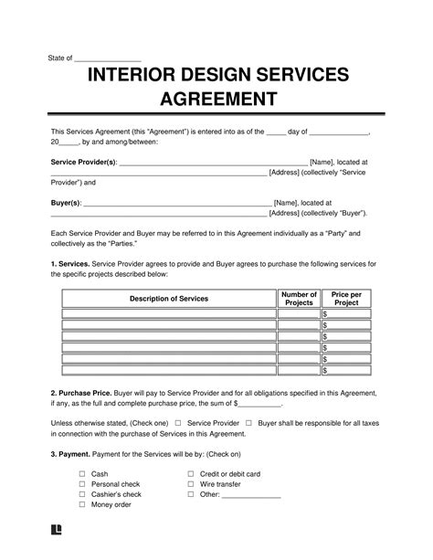 interior design service contract Doc