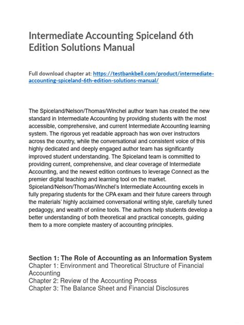 intermediate accounting 6th edition spiceland solutions manual Kindle Editon