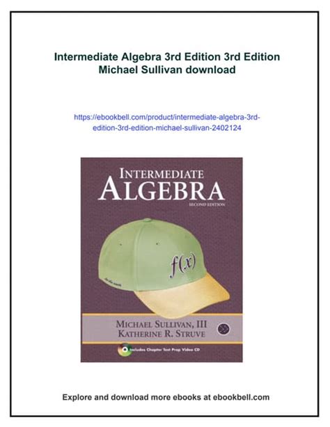 intermediate algebra 3rd edition 1275 college PDF