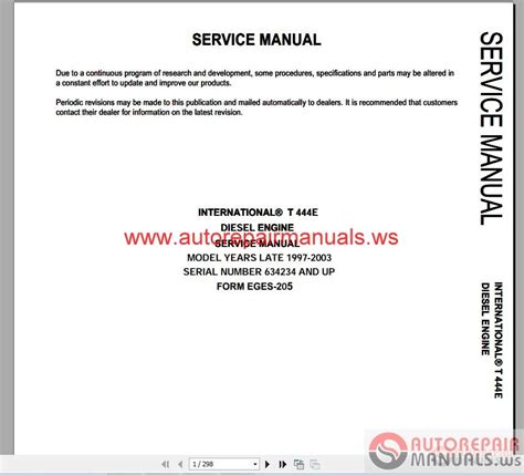 international 4700 t444e service manual Kindle Editon