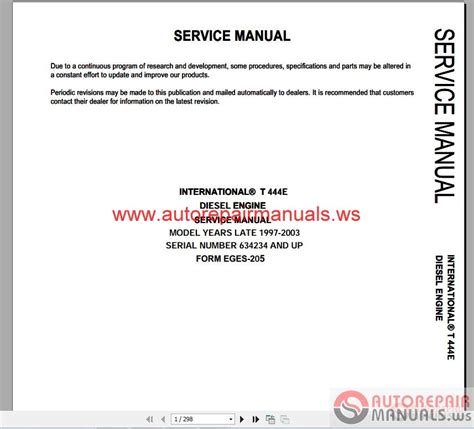 international 4700 t444e service manual Kindle Editon