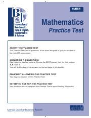 international benchmark test sample papers maths Doc